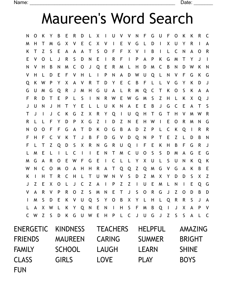 Maureen's Word Search