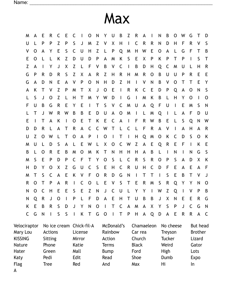 Max Word Search
