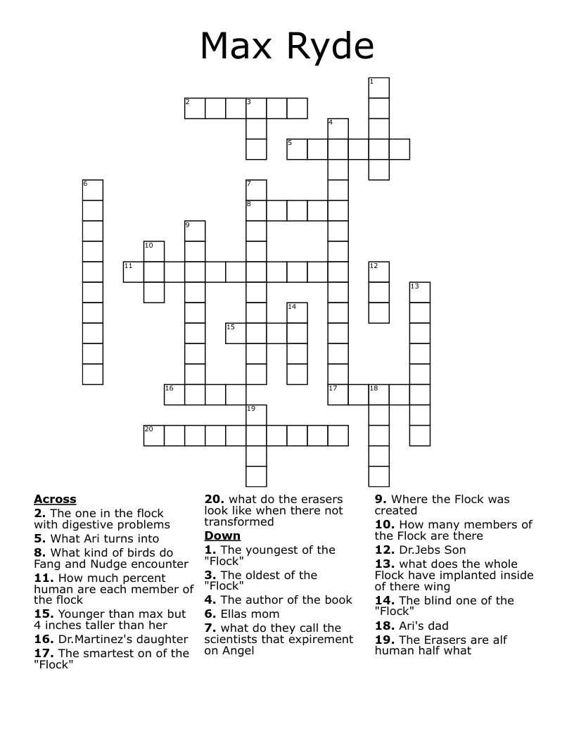 Max Ryde Crossword