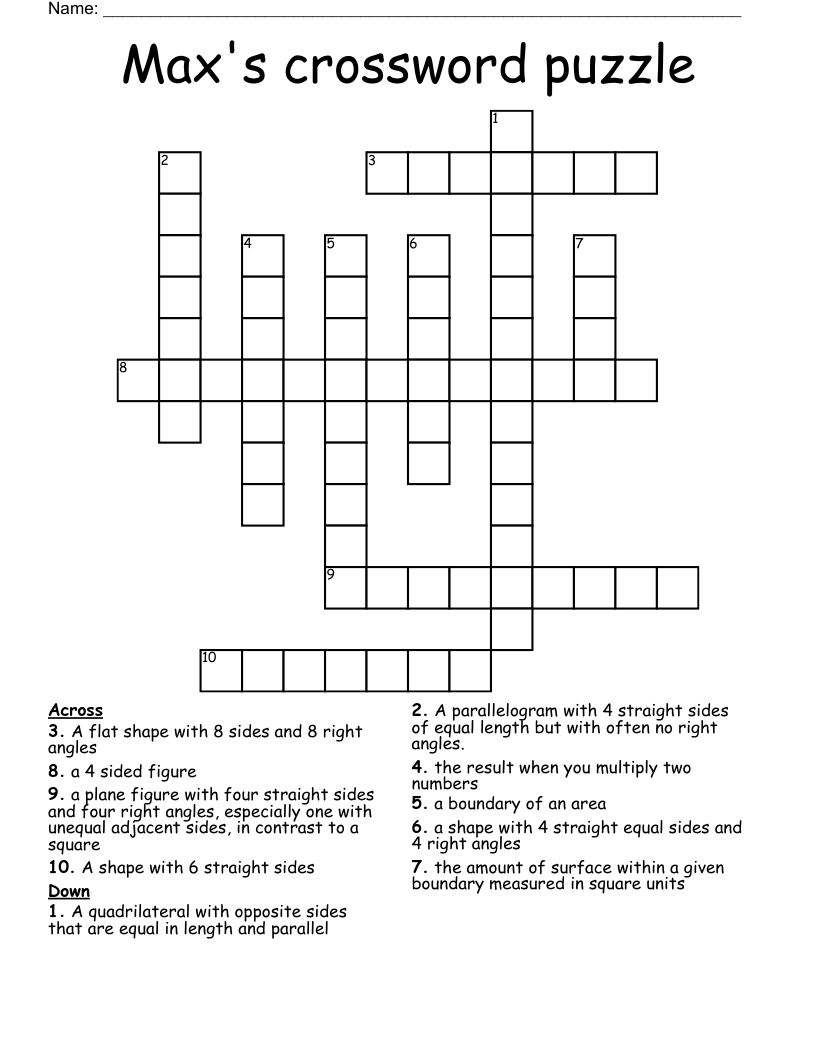 Max's crossword puzzle