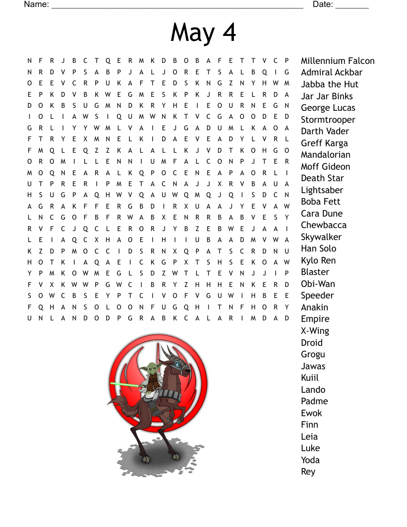 May 4 Word Search
