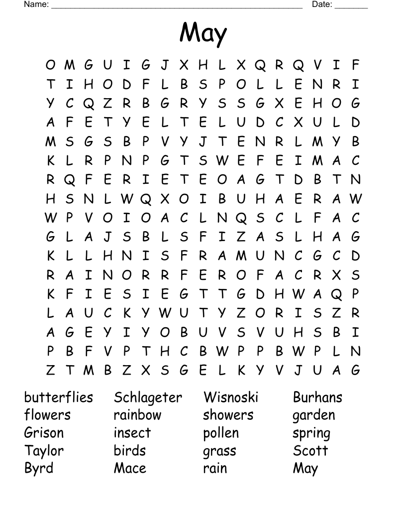May Word Search