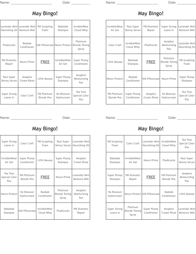 May Bingo!