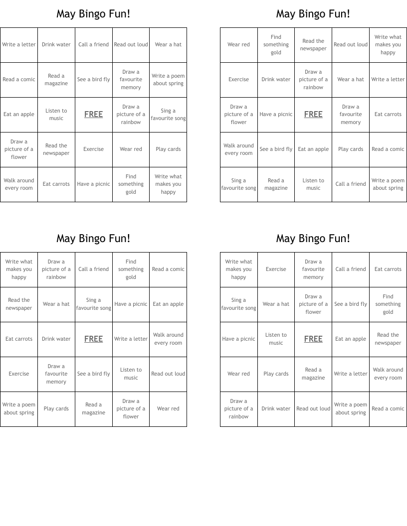 May Bingo Fun!