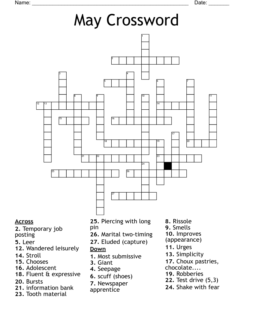 May Crossword
