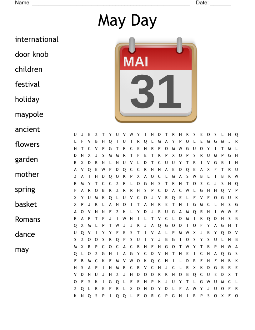 May Day Word Search