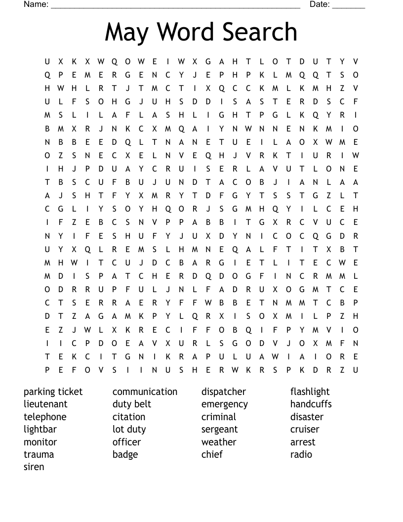 May Word Search