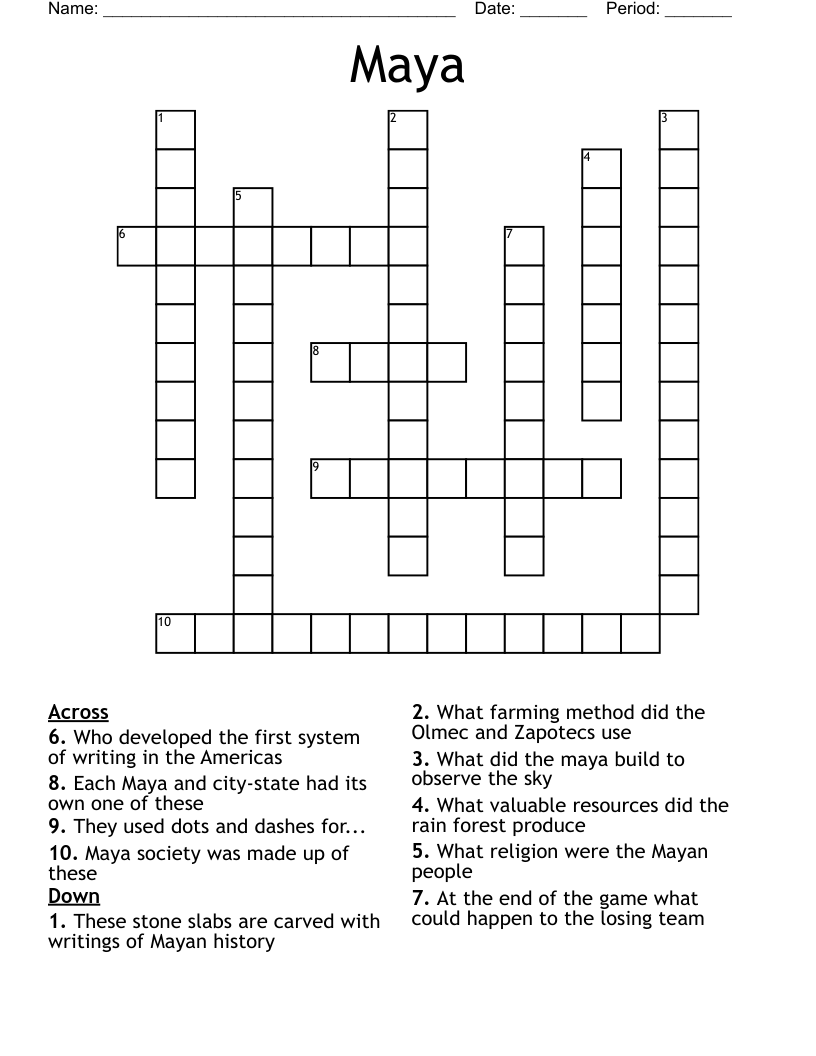 Maya Crossword