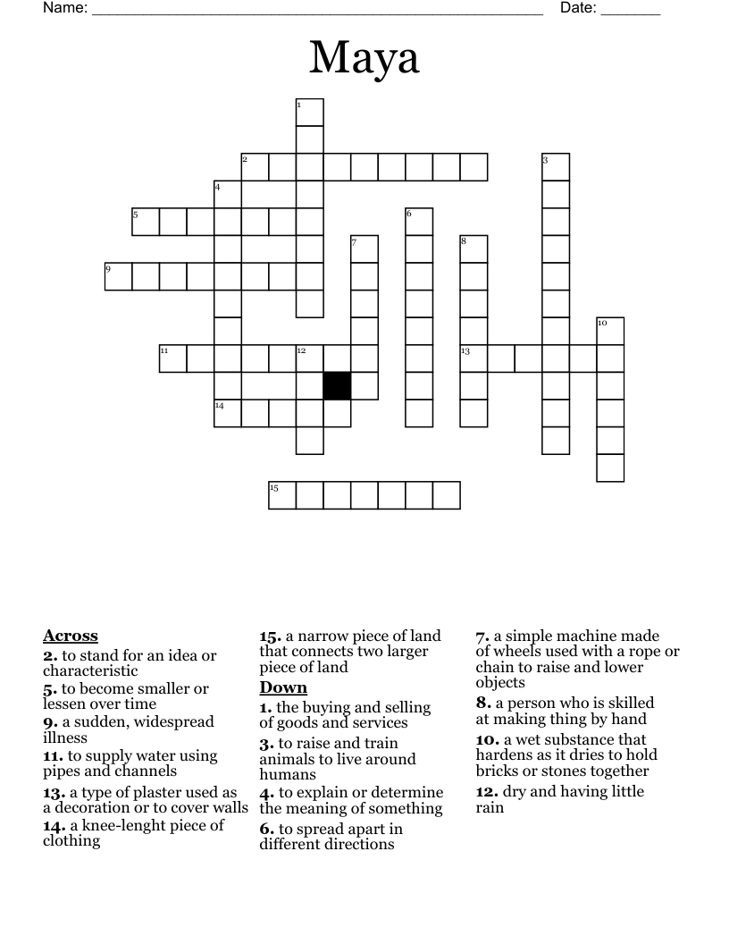 Maya Crossword