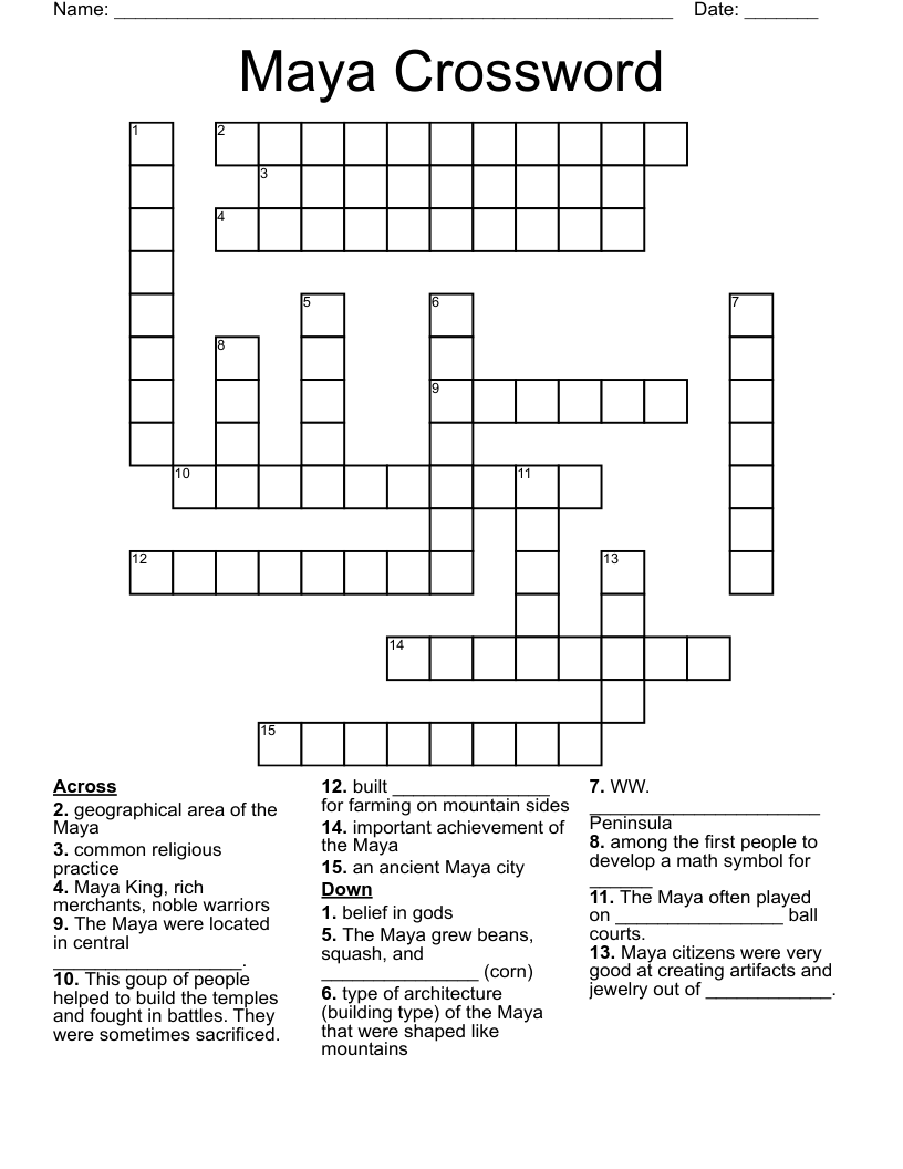Maya Crossword