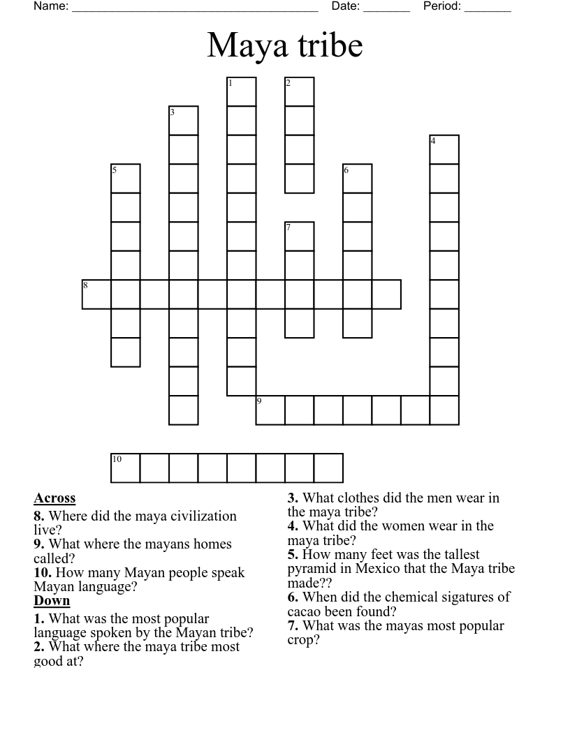 Maya tribe Crossword