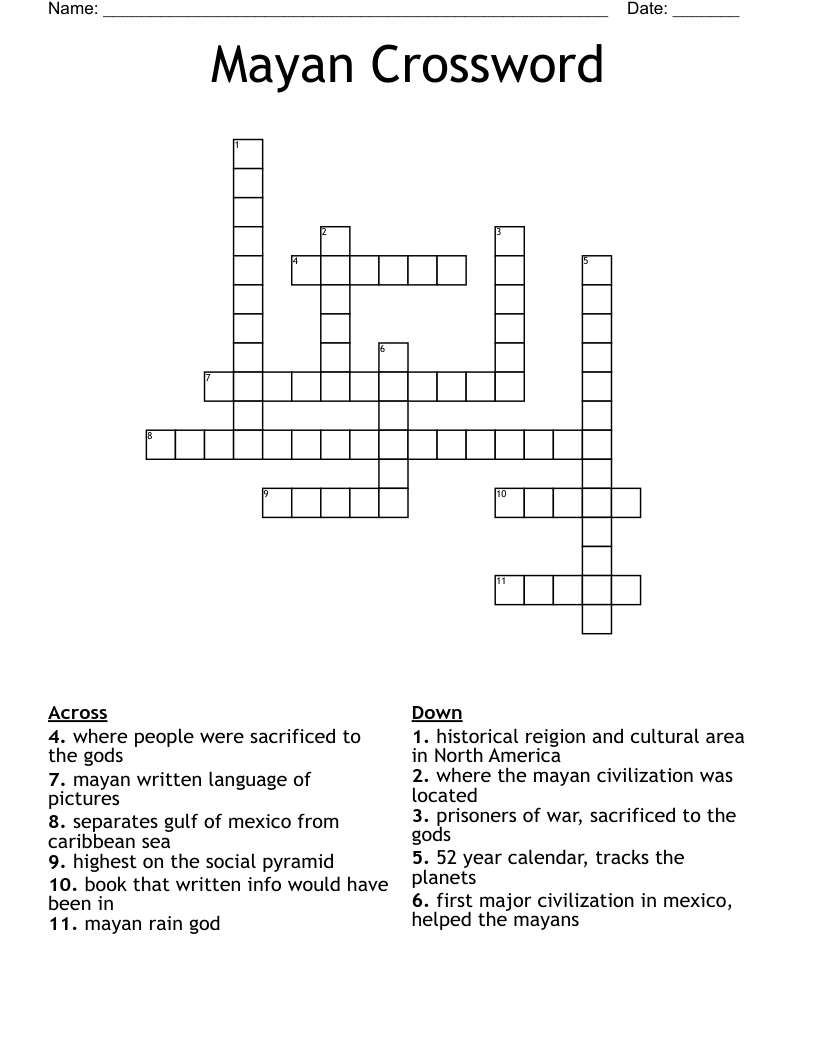 Mayan Crossword 