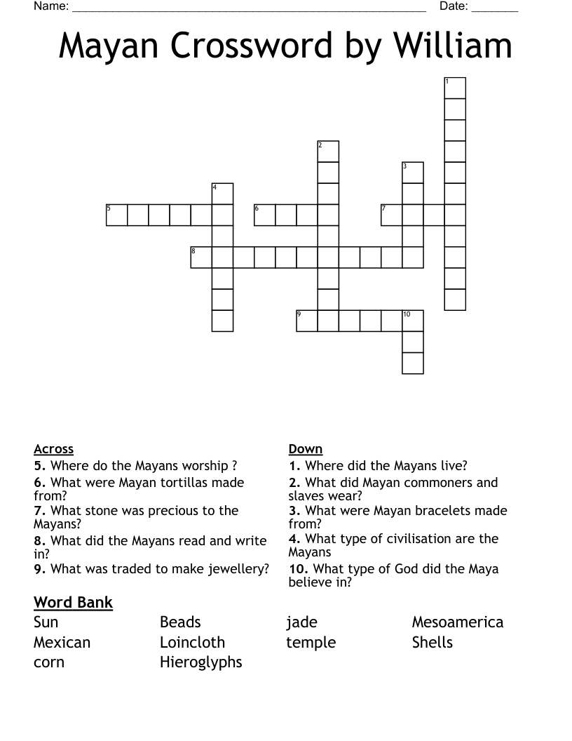 Mayan Crossword by William