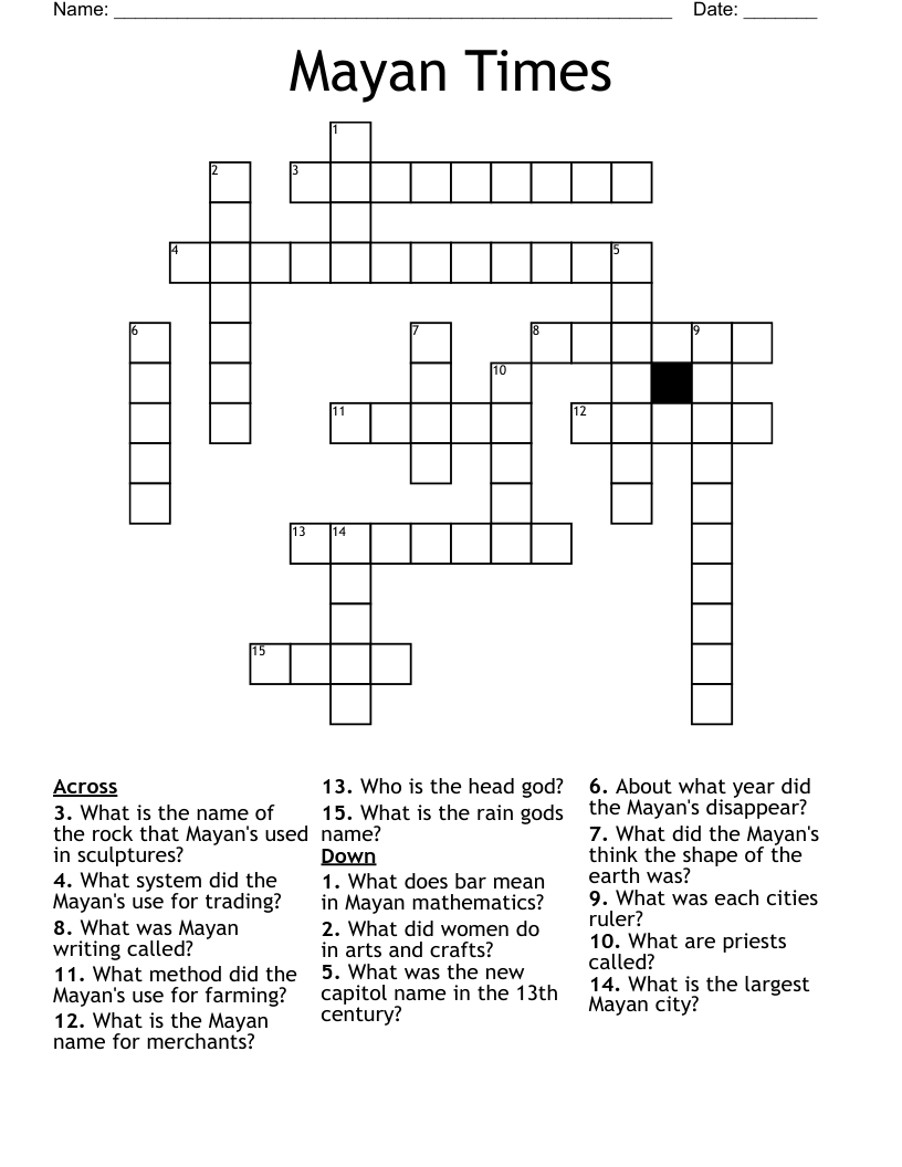 Mayan Times Crossword