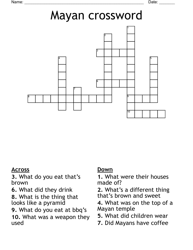 Mayan crossword
