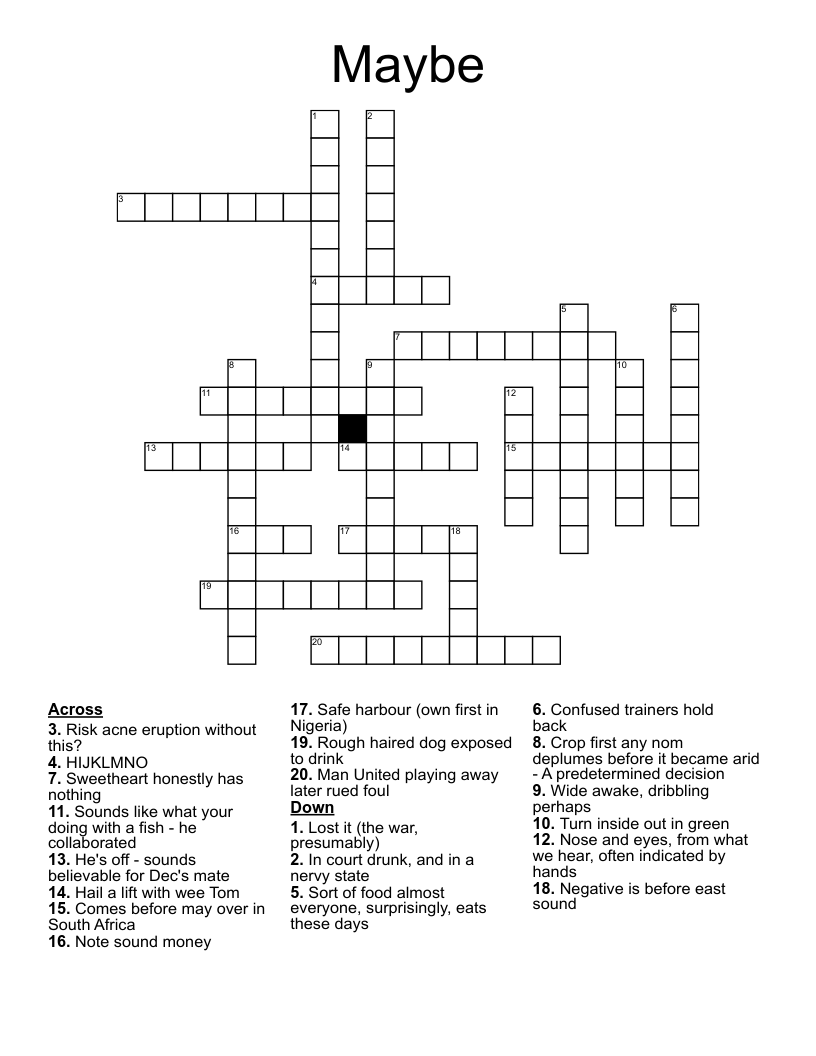 Maybe Crossword