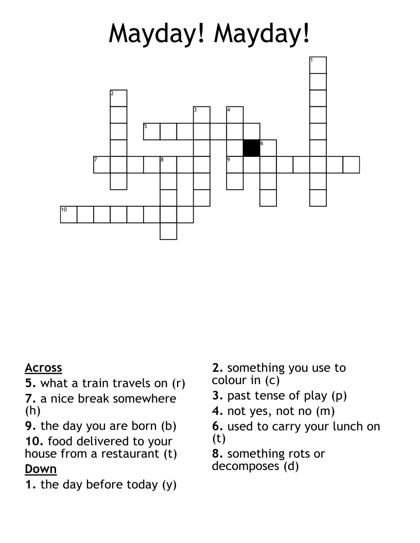 Mayday! Mayday! Crossword
