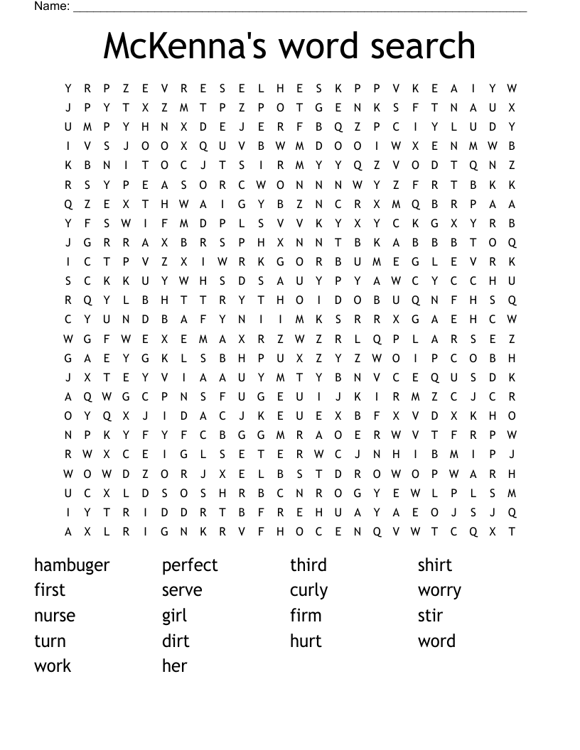 McKenna's word search