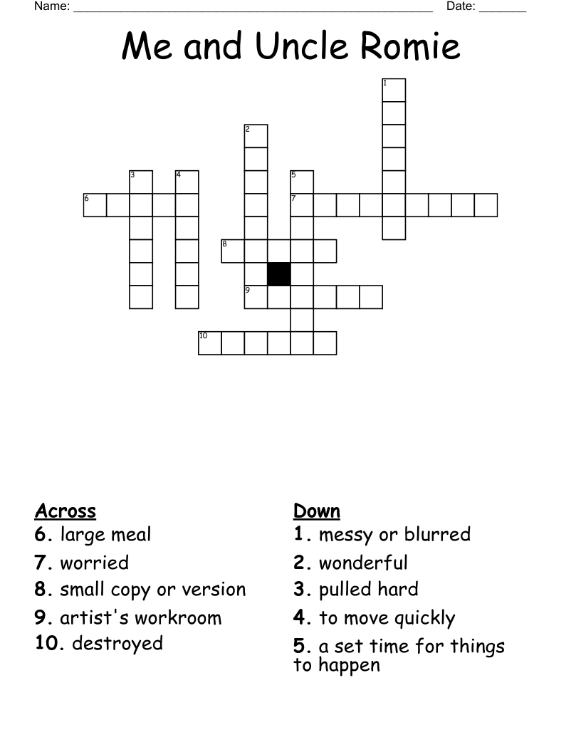 Me and Uncle Romie Crossword
