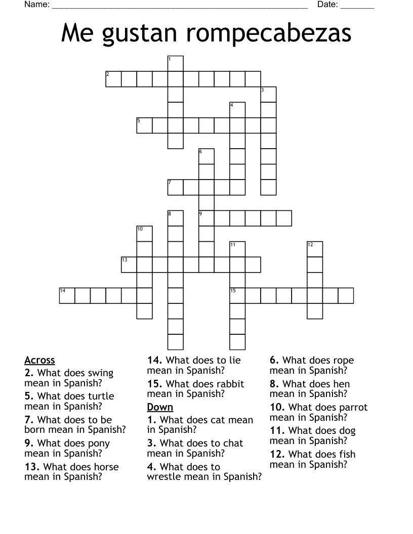 Me gustan rompecabezas Crossword