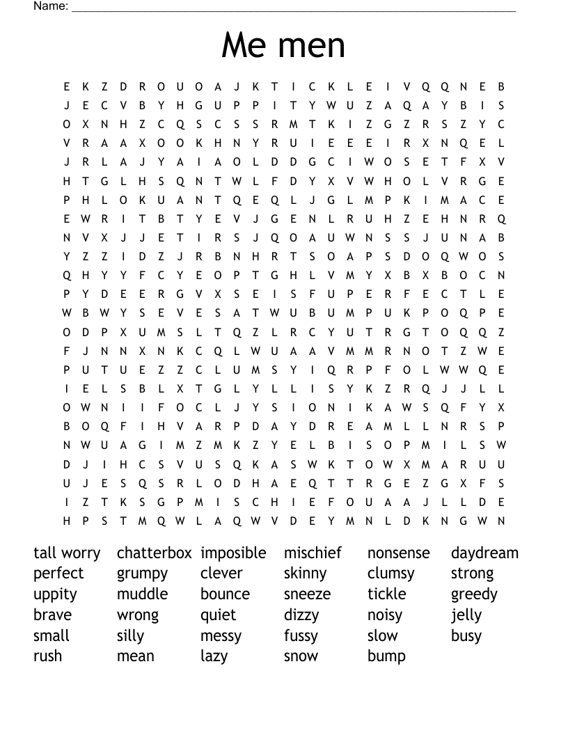Me men Word Search