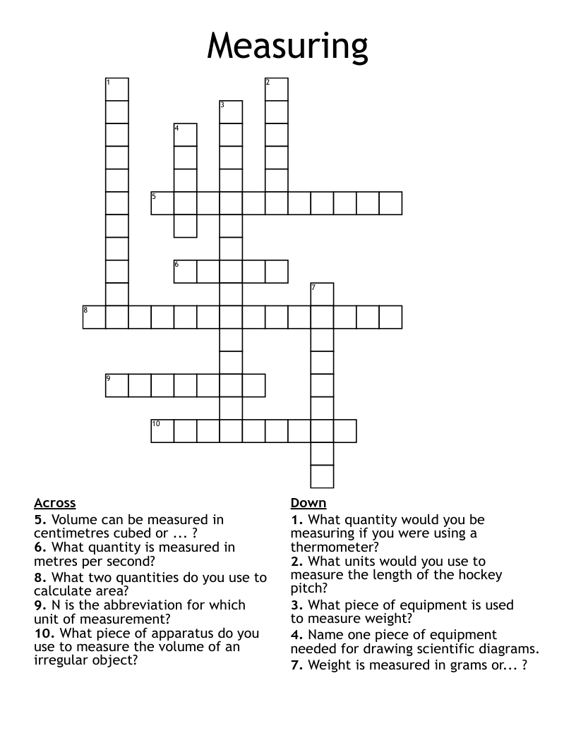 Measuring Crossword