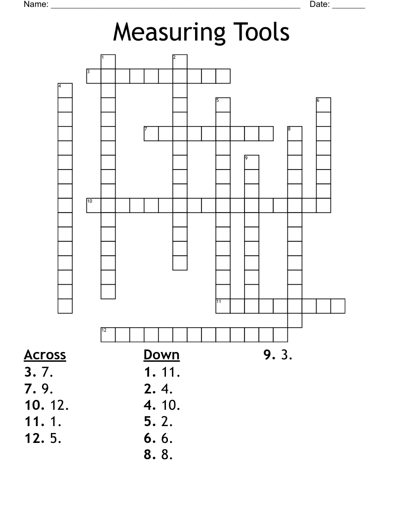 Measuring Tools Crossword