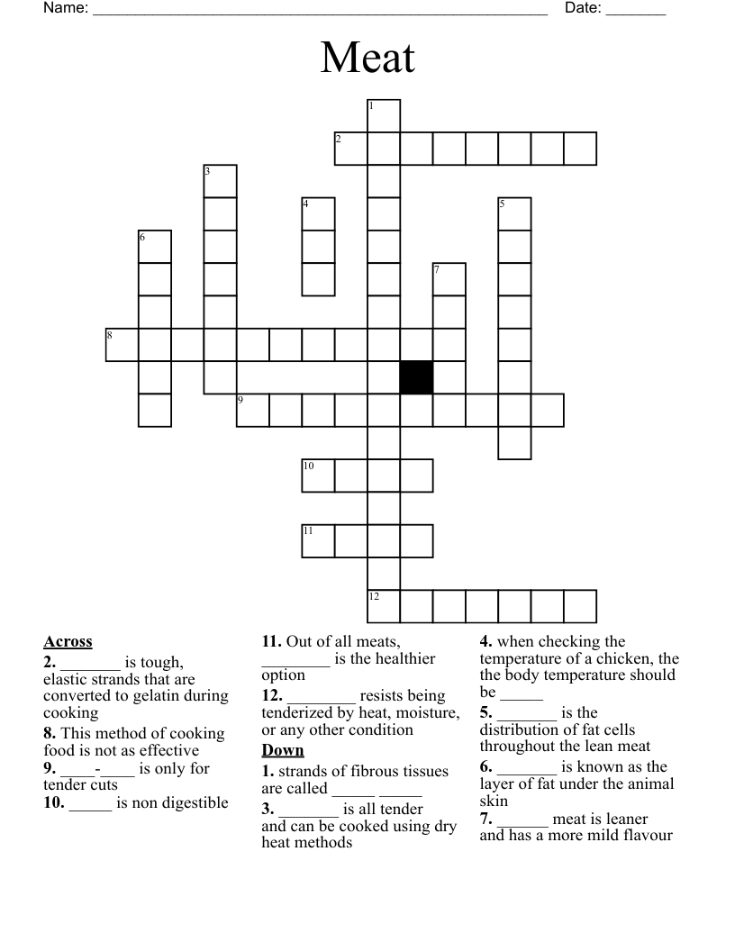 Meat Crossword