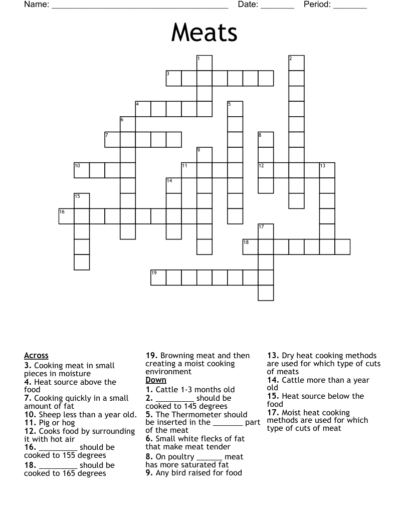 Meats Crossword