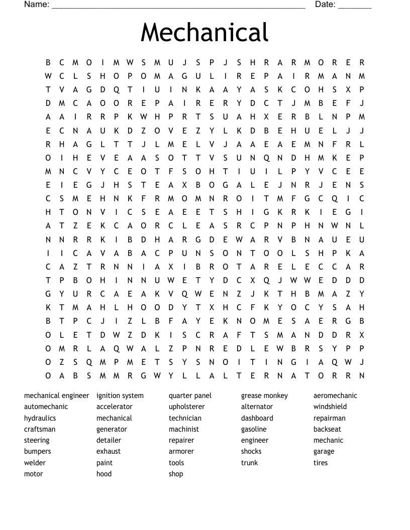 Mechanical Word Search