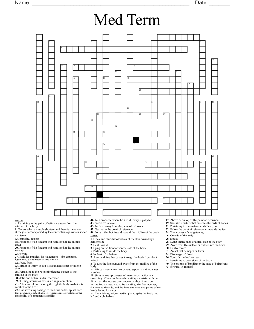 Med Term Crossword