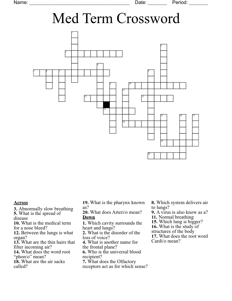 Med Term Crossword