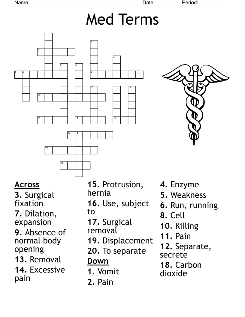 Med Terms Crossword