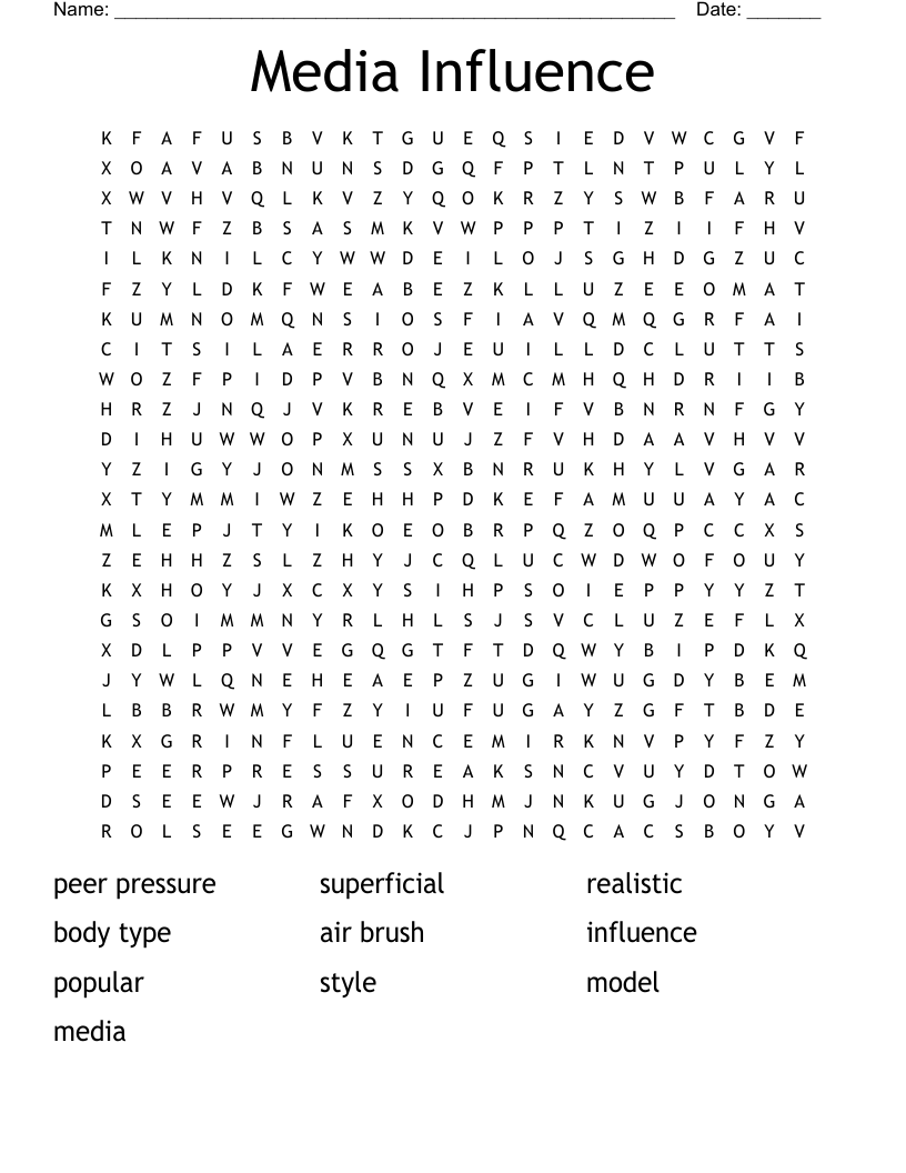 Media Influence Word Search