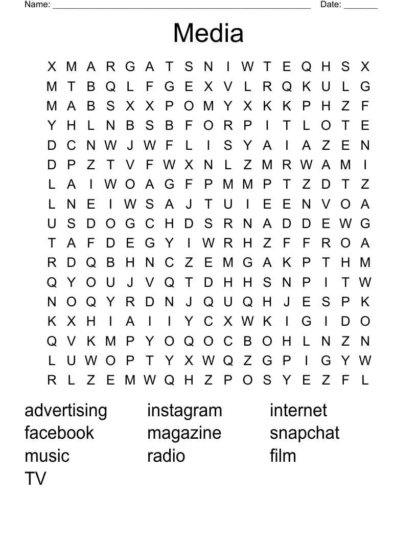 Media  Word Search