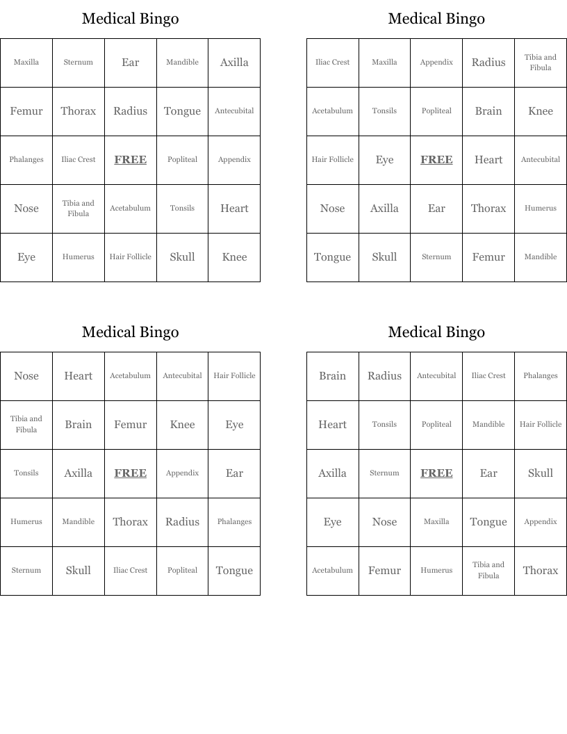 Medical Bingo