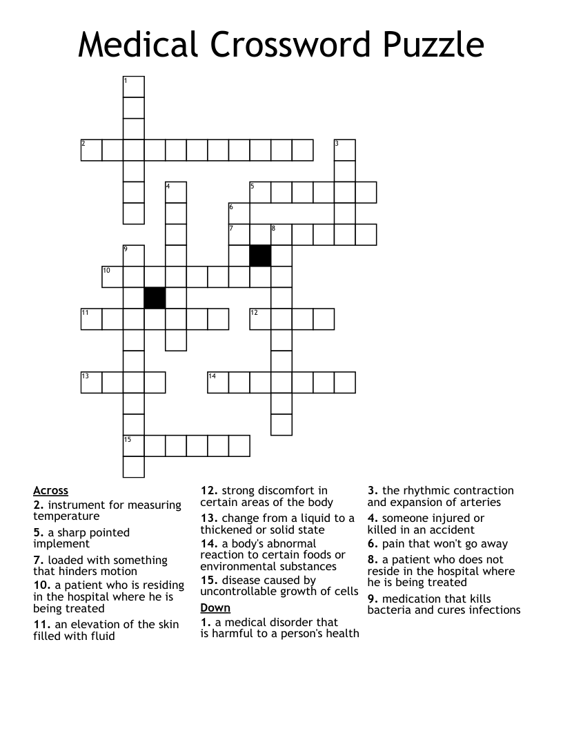 Medical Crossword Puzzle
