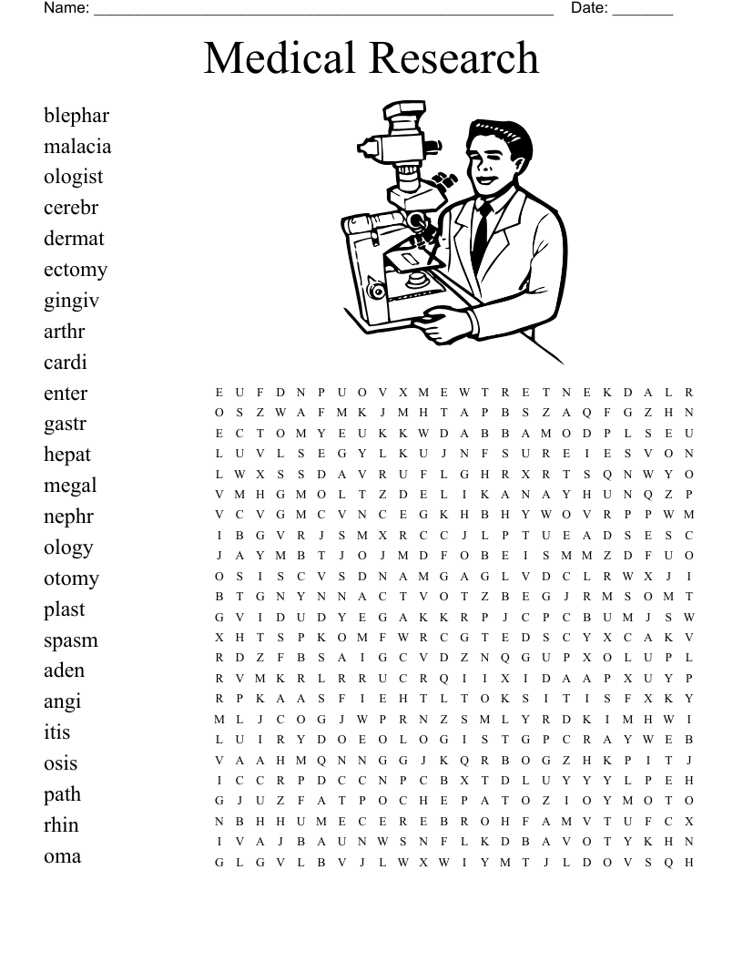 Medical Research Word Search