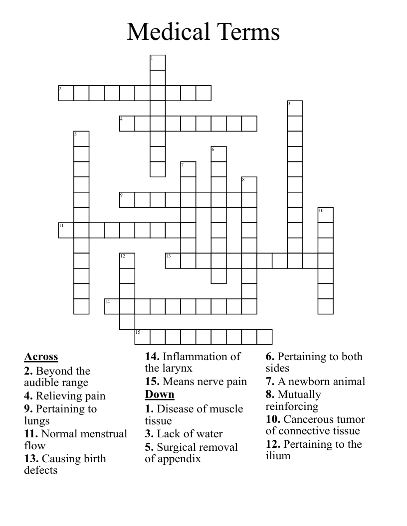 Medical Terms Crossword
