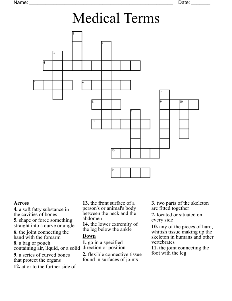 Medical Terms  Crossword