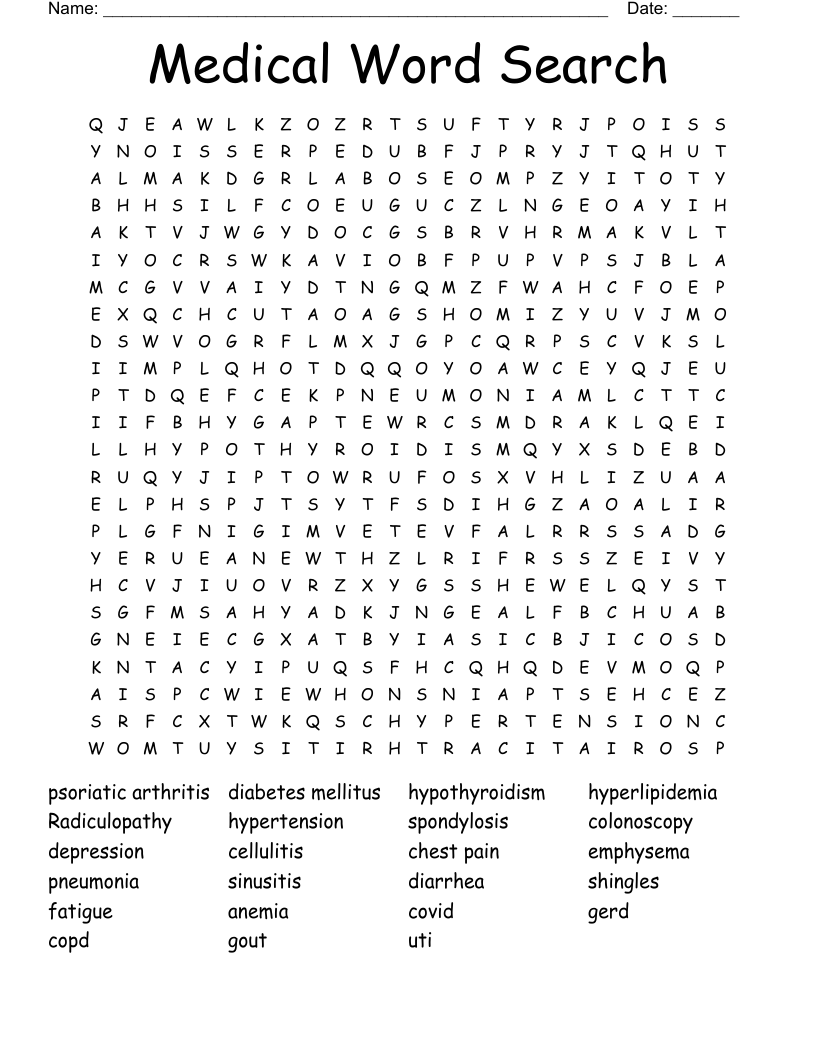 Medical Word Search