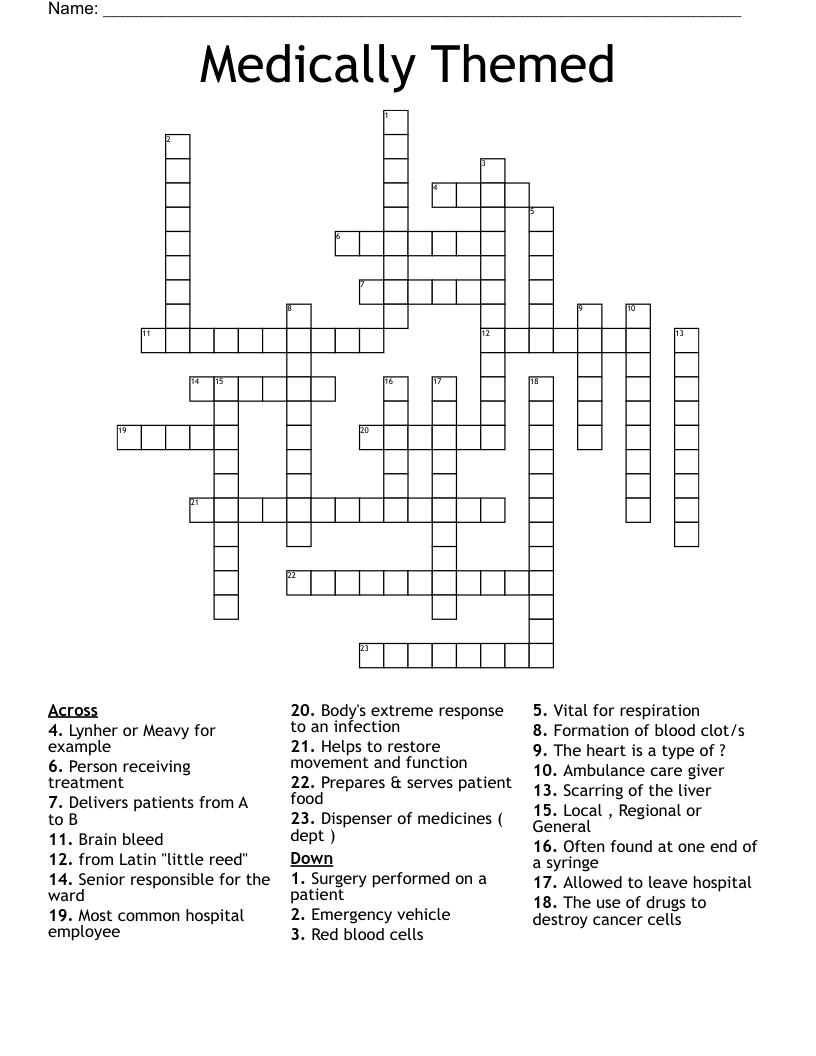 Medically Themed Crossword