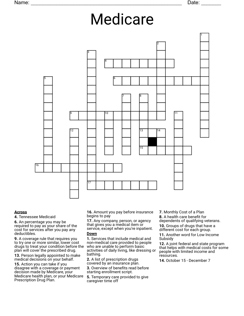Medicare Crossword