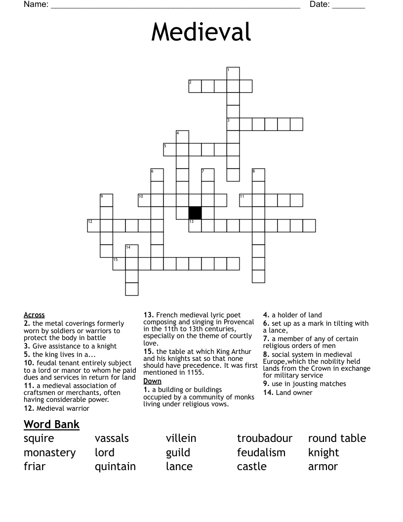Medieval Crossword