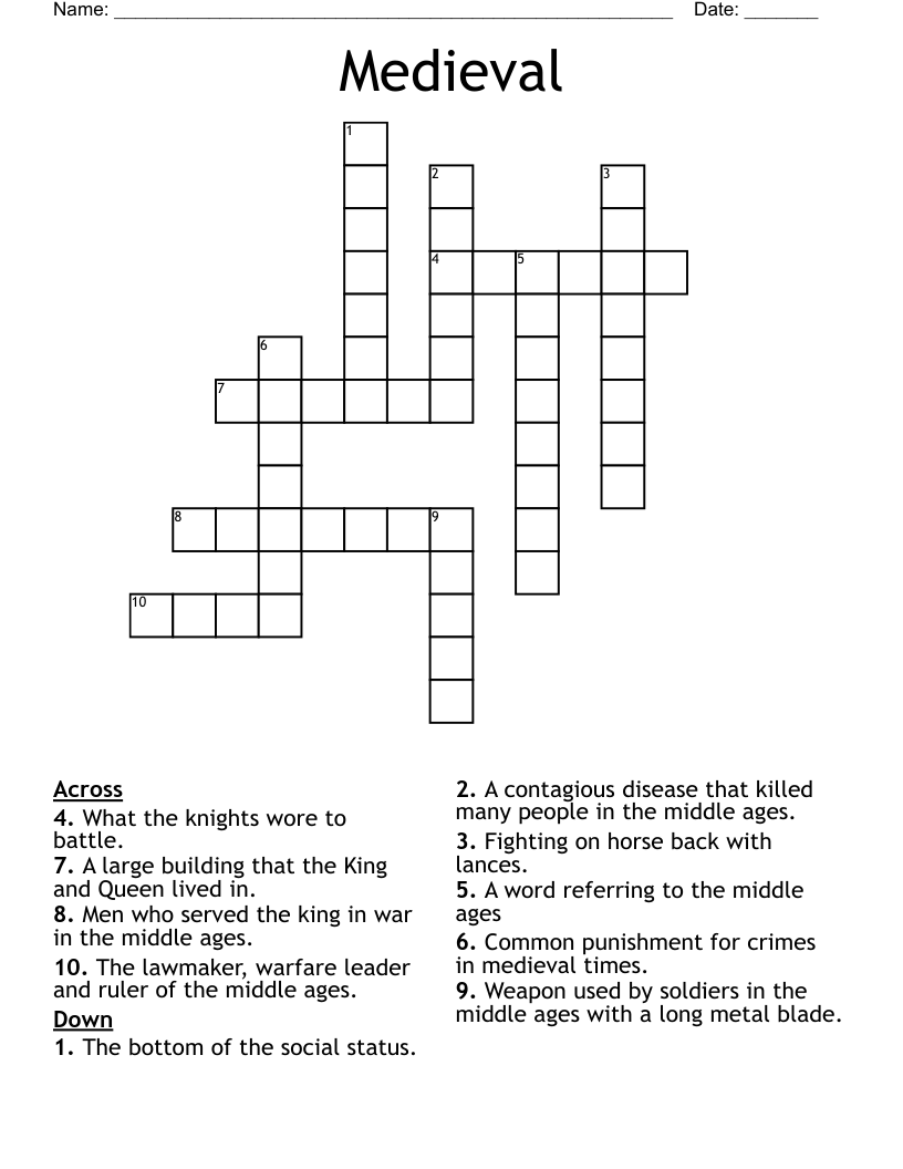 Medieval Crossword