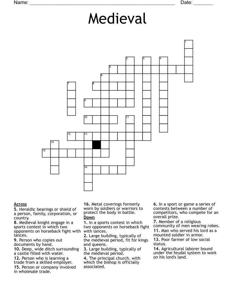 Medieval Crossword