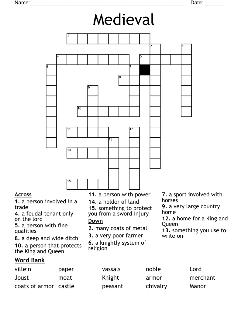 Medieval Crossword