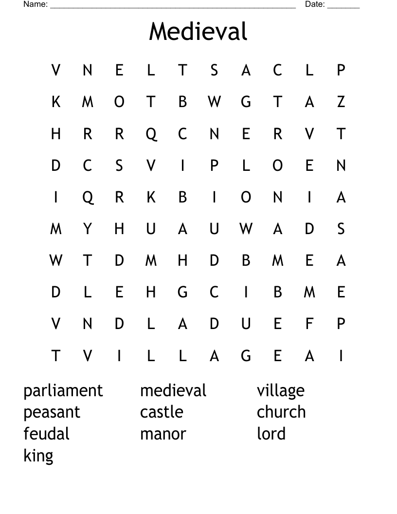 Medieval Word Search