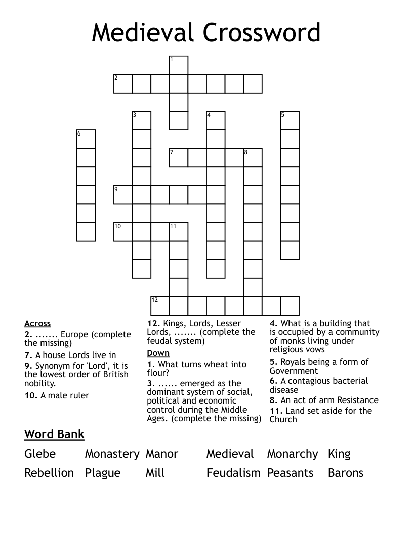 Medieval Crossword