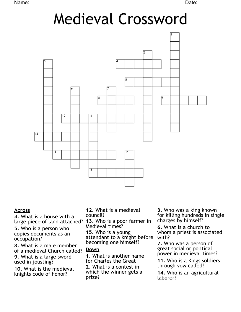 Medieval Crossword